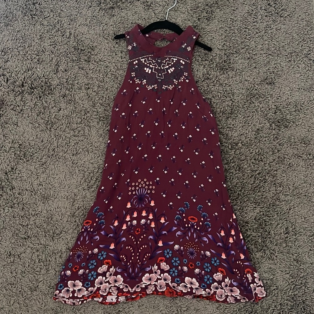 Classy Floral Halter Mini Dress